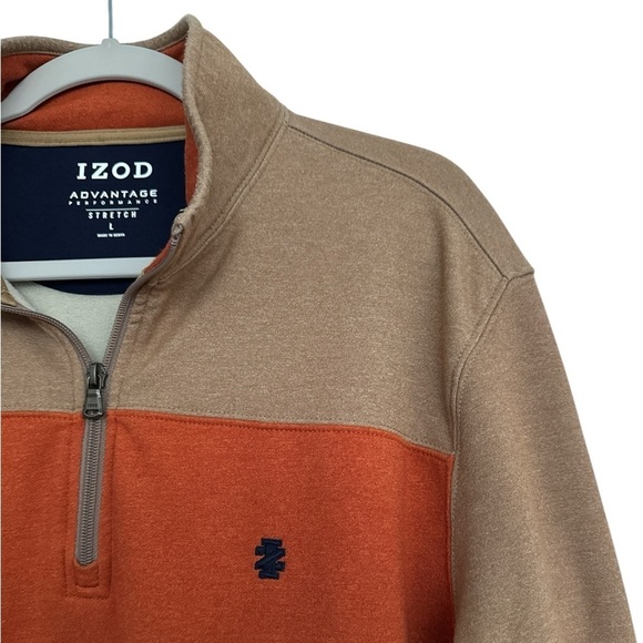 IZOD Men's Slim Fit Advantage Performance Quarter Zip Fleece Pullover Sweatshirt - Picture 3 of 9